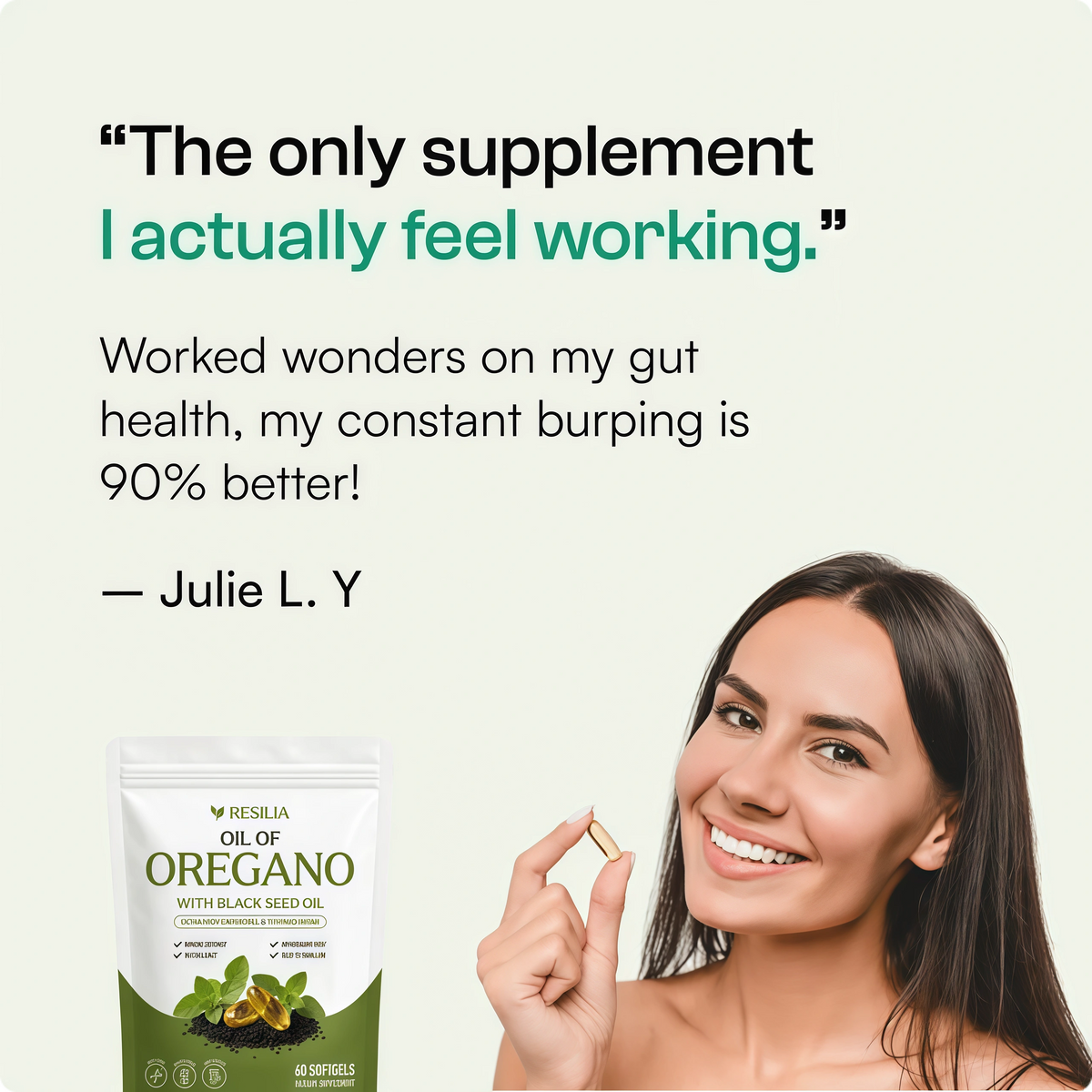 Resilia Oil Of Oregano Softgels with Black Seed Oil - 60 Softgels