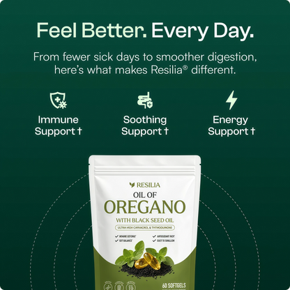 Resilia Oil Of Oregano Softgels with Black Seed Oil - 60 Softgels